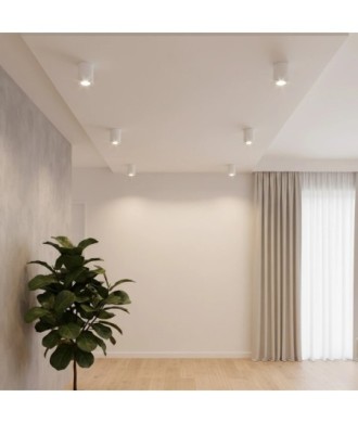 kelvo® AKIRA KLV-101-0025 Κινούμενο Φωτιστικό Downlight Σποτ για Λάμπα MR16 με Ντουί GU10 AC 220-240V IP20 - Λευκό Ματ - Μ8 x Π8 x Υ10cm